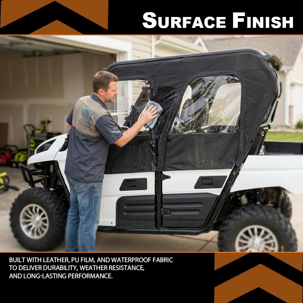 G-PLUS Soft Upper Doors Compatible with Kawasaki Teryx4 4 Seat UTV Models 2012-2022 Only Fit 4 Door Model 2PCS Black
