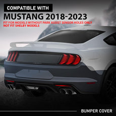 G-PLUS Rear Bumper Cover Compatible with Ford Mustang 2018-2023 Without Sensor Holes Front View