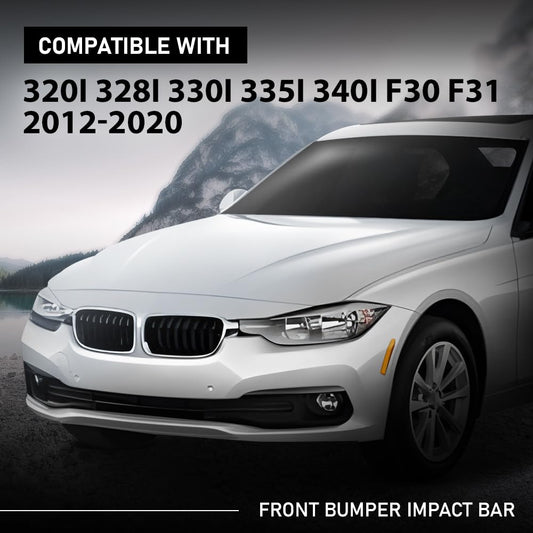 G-PLUS Front Bumper Reinforcement Impact Bar, Compatible with BMW 320i 328i 335i 2012-2018/ 328d 228i 428i 435i M235i 2014-2018, 51117255393, BM1006132, Silvery