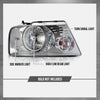 G-PLUS Headlights Fit 2004-2008 Ford F150,Fit 2006-2008 Lincoln Mark LT,NOT Fit 2004 F150 Heritage & Flareside Beds,Clear Lens Chrome Housing Clear ReflectorBumper Headlamps,faros delanteros