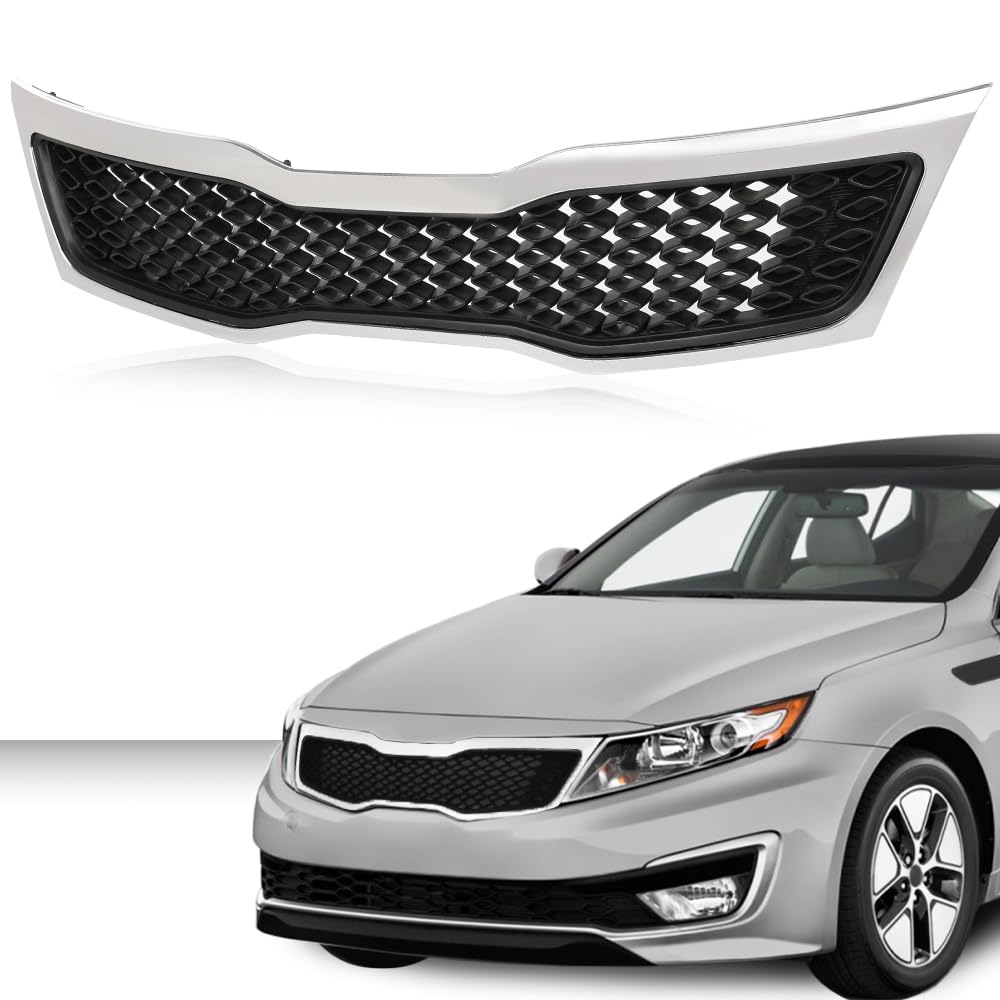 G-PLUS Chrome Bumper Replacement Grille Compatible with Kia Optima EX LX 2011 2012 2013（Not for Hybrid）KI1200143, 863502T000
