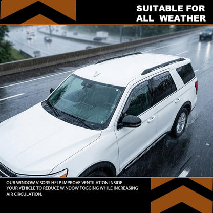 G-PLUS in-Channel Side Window Vent Visor Deflectors Rain Guards Compatible with Ford Explorer 2020-2022 PC Impact-Resistant Material 4 PCS Smoky