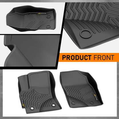 G-PLUS Floor Mats Compatible with Toyota Corolla 2014-2019 W/Automatic Transmission, 1st & 2nd Row Full Set, All Weather Protection TPE Floor Liners Black