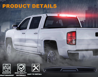 G-PLUS 3D LED Bar Rear Center Third Brake Light Compatible with Dodge Ram 2500 3500 Truck 2003 2004 2005 2006 Brake Tail Lamp Assembly(Smoky lens Black Housing)