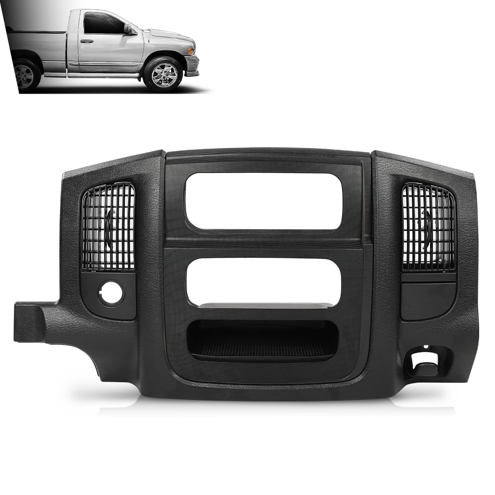 G-PLUS Center Dash Radio Bezel Trim Panel w/Storage Compatible with Dodge Ram 1500 2002-2005/ Fits Dodge Ram 2500 3500 2003-2005 Accessories Black Radio Frame