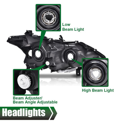 G-PLUS Headlights Assembly Compatible With 2013 2014 2015 Nissan Altima 4-Door Sedan OE Style Automotive Halogen Model Headlamps Chrome Housing 2PCS,faros delanteros