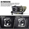 G-PLUS LED Tube Projector Headlights Assembly Compatible with Toyota Tundra 2007-2013, Fit Toyota Sequoia 2008-2017 Left & Right Headlamps, Clear Lens Black Housing Clear Reflector, TO2502171