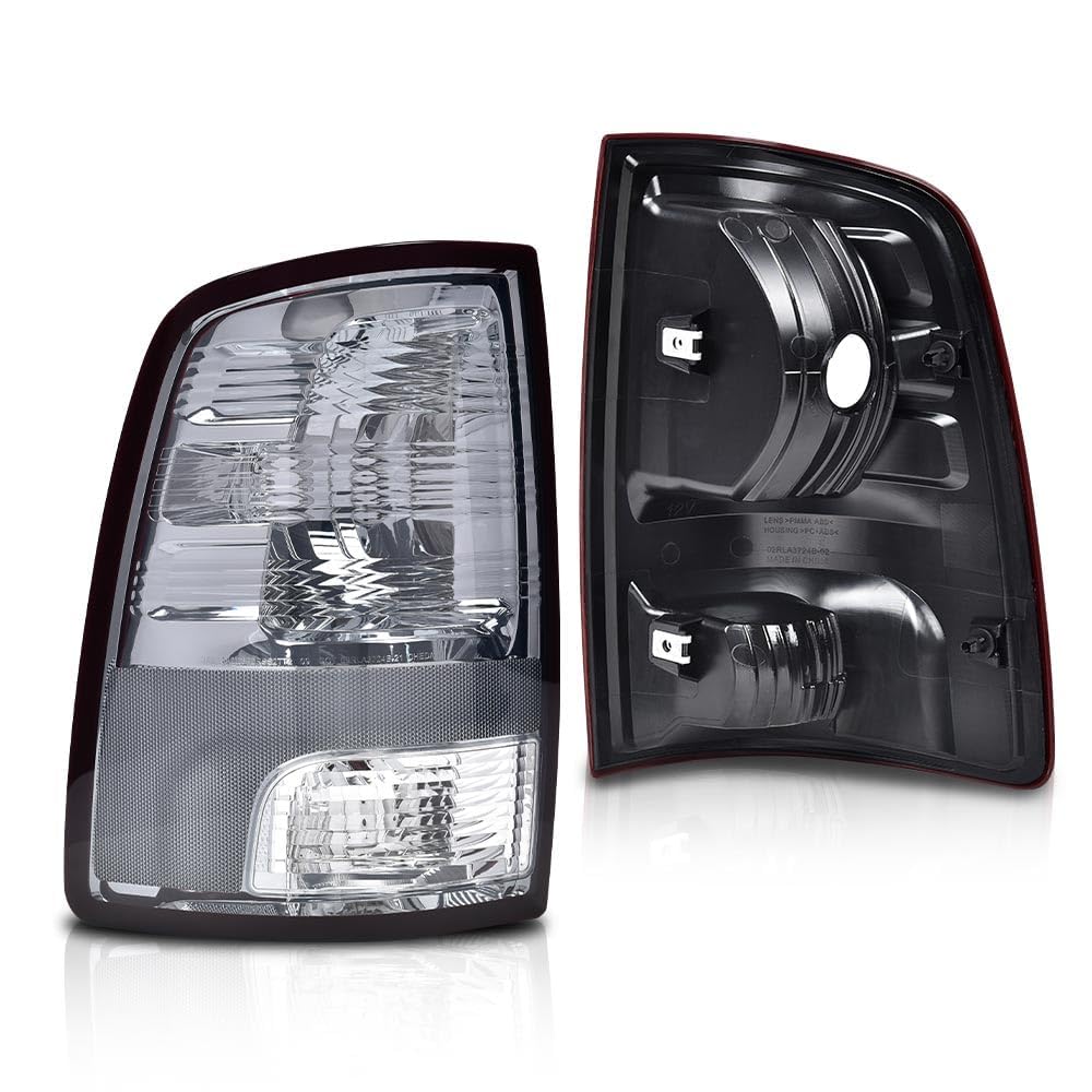 G-PLUS Tail Lights w/o Bulbs, Fit Dodge Ram 1500 2500 3500 2009-2010/Fit Ram 1500 2500 3500 2011-2018(Not Fit 2013-2018 w/Factory LED Tail Lights) Left&Right Luces Traseras Rear Brake Lamps Assembly
