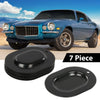 G-PLUS Trunk Floor Pan Drain Plug Plate Set Compatible with A-body/Chevelle/GTO/442/GS 1967-1972,Fit All GM Big Car & All GM 1967-1977,Fit Chevy Camaro/Pontiac Firebird 1967-1981 7 PCS Metal