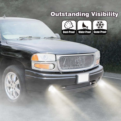 G-PLUS Bumper Fog Lights Compatible With GMC Sierra 1500 2500 3500 2003-2006 Pickup Clear Driving Fog Lamps W/o Wiring Kit Left+Right Side Clear Lens