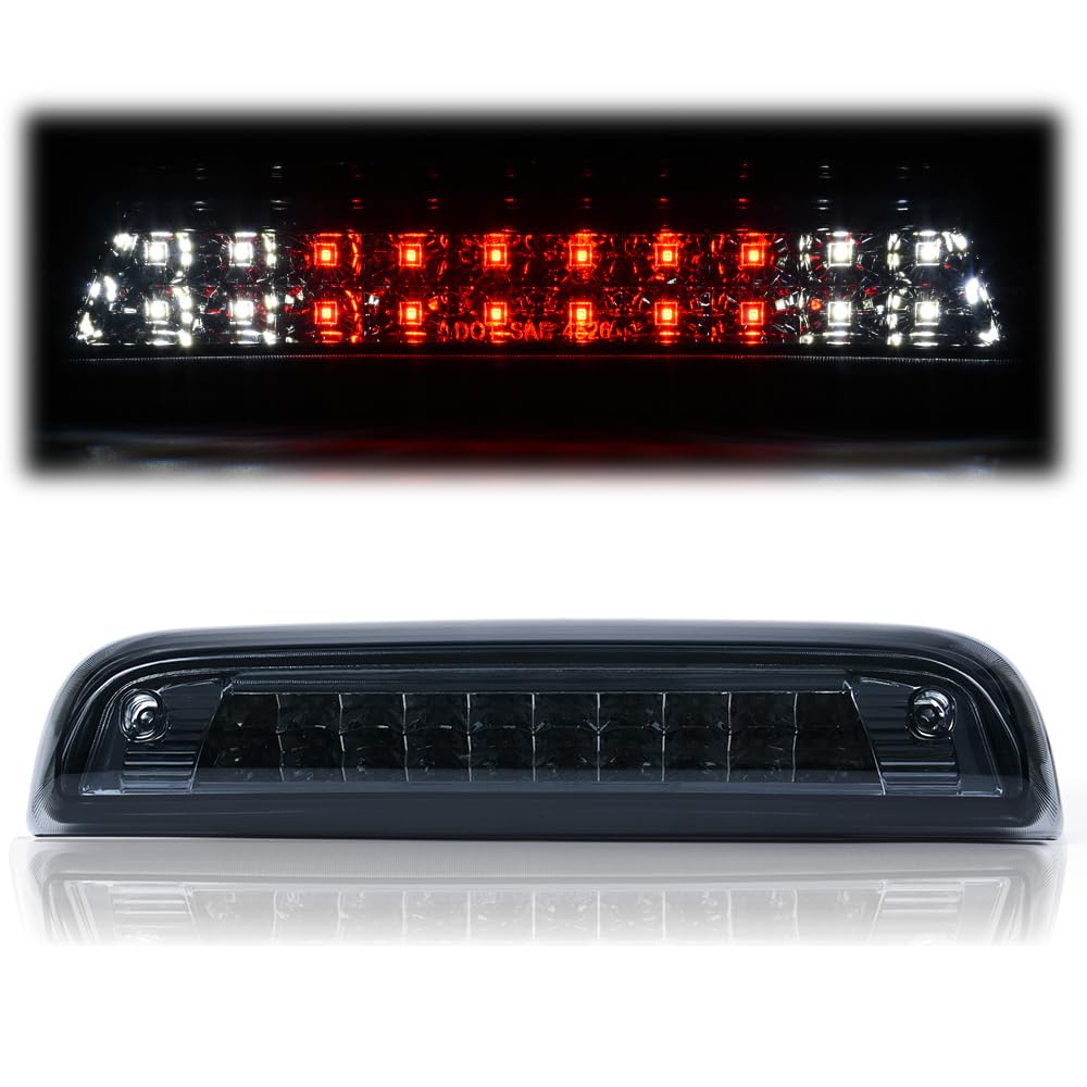 G-PLUS Rear Roof Center LED Third 3rd Brake Cargo Light Compatible with Chevy Silverado GMC Sierra 1500 2500 HD 3500 HD 2014 2015 2016 2017 2018 (Smoke Lens)