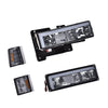 G-PLUS LED DRL headlights, Compatible with 1994 1995 1996 1997 1998 1999 2000 GMC C10 C/K C1500 bumper Headlamp, Smoky lens Chrome Housing Amber Reflector