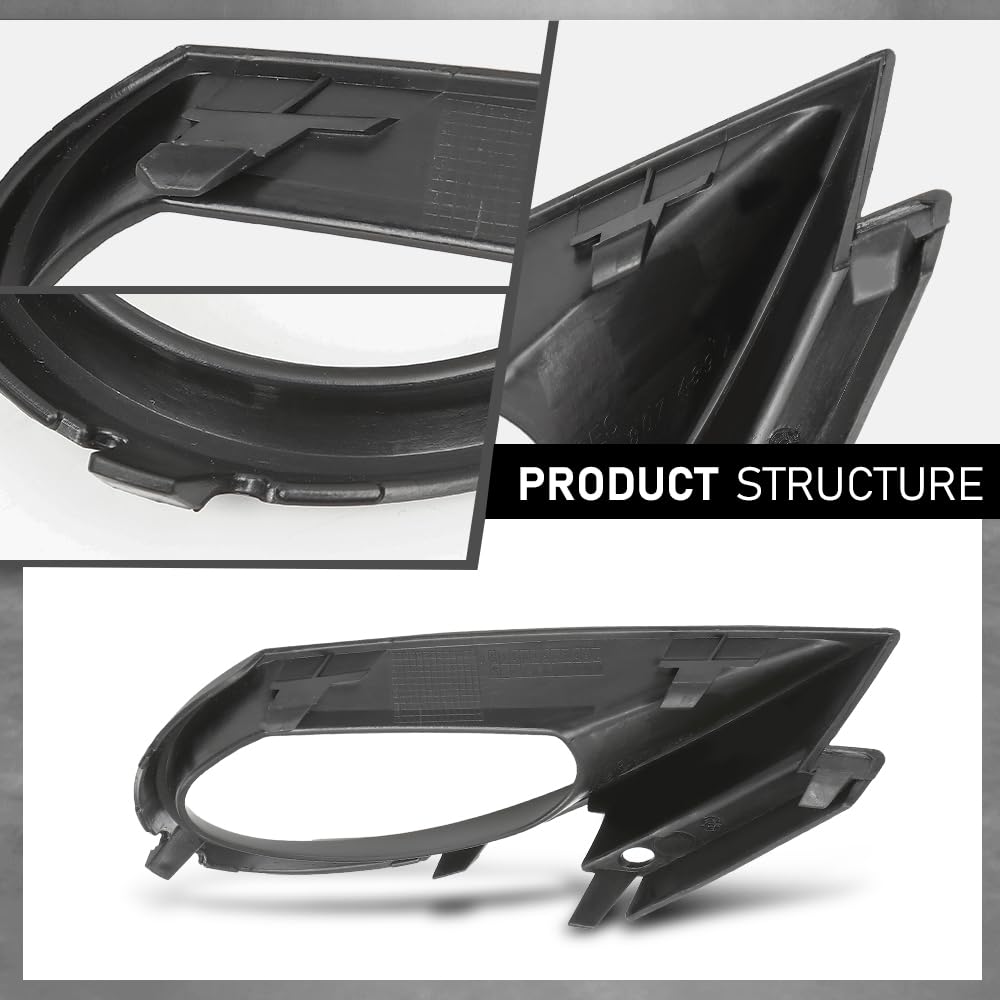 G-PLUS Front Left Fog Light Grill Cover, Compatible with Audi Q7 2010-2015, Driver Side, AU1038111, 4L0807489A