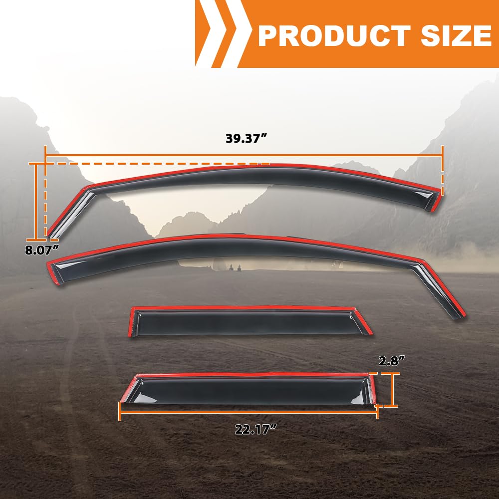 G-PLUS in-Channel Auto Vent Window Visor Compatible with Hyundai Santa Cruz 2022-2026 4PCS Smoky
