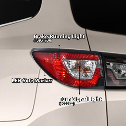 G-PLUS Tail Light w/Bulbs, Compatible with Chevy Traverse 2013-2017 Left Driver Side Outer 84266019, 23301756, GM2804112 Clear Lens Luces Traseras Rear Brake Lamps Assembly Faros Traseros