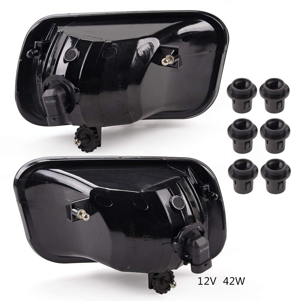 G-PLUS Front Bumper Fog Light Compatible with Dodge Ram 1500 2500 3500 2011-2012/Fit Dodge Ram 2500 3500 2010/Fit Dodge Ram 1500 2009-2010 Smoke Lens 55372734AB 55372735AB