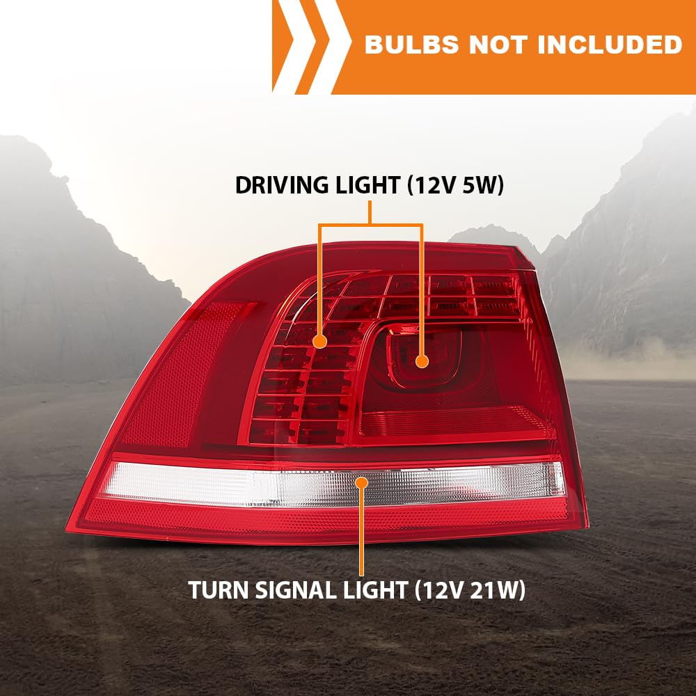 G-PLUS LED Tail Light Left Side Compatible with VW Touareg 2013 2014 2015 2016 7P6945207A, VW2804122, 7P6945207 Red