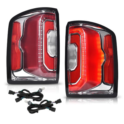 G-PLUS LED Tail Light Lamp w/Bulbs Pair Compatible with GMC Sierra 1500 2016-2018/Fit GMC Denali 1500 2016-2018/Fit GMC Sierra 1500 Limited 2019, Luces Traseras Rear Brake Lamps Assembly