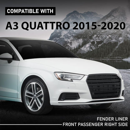 G-PLUS Fender Liner Sedan Front Passenger Side Compatible with Audi A3 Prestige/Technik/Titanium 2015-2020,Fit Audi A3 Quattro 2015-2020 8V5821172G-PFM, AU1249142
