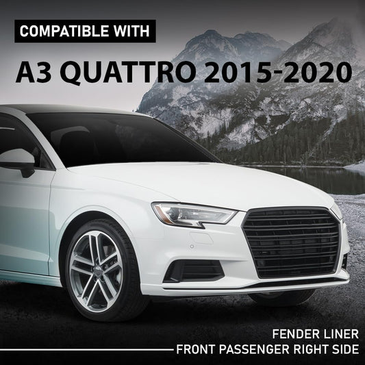 G-PLUS Fender Liner Sedan Front Passenger Side Compatible with Audi A3 Prestige/Technik/Titanium 2015-2020,Fit Audi A3 Quattro 2015-2020 8V5821172G-PFM, AU1249142