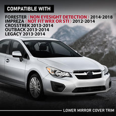 G-PLUS Mirror Lower Cover Right Side for Subaru Crosstrek Legacy Outback Impreza Front View