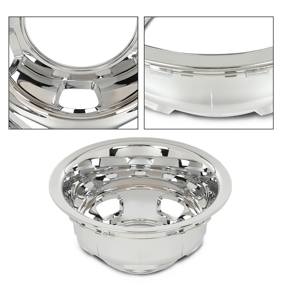 G-PLUS 17" Dually Wheel Simulators Dual Skins Liners Compatible with Dodge Ram 2003-2018/Fit Dodge Ram Chassis Cab 2013-2018 Chrome 52106937AB 52106882AA 52106877AB 52106876AA 4 PCS