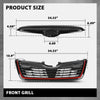 G-PLUS Front Grill w/Camera Hole Gloss Black w/Red Line Compatible with Subaru Forester 2019-2021 91121SJ040