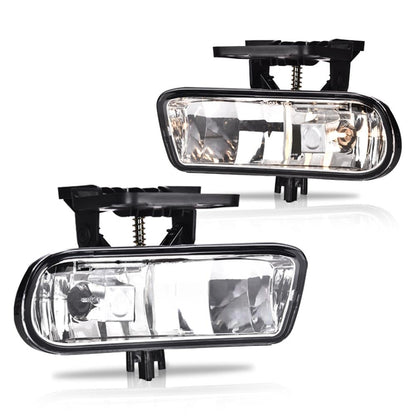 G-PLUS Front Bumper Fog Lamps Pair Compatible with 2000-2006 GMC Yukon/Yukon XL Front Bumper Fog Light, Driver & Passenger Side Clear Lens (Not fit Denali models) GM2592110 GM2593110