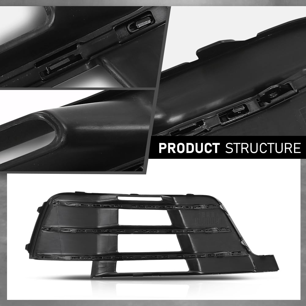 G-PLUS Pair Front Bumper Lower Grille Fog Light Grill Covers, Compatible with Audi Q7 S-Line 2016-2019, LH Driver & RH Passenger Side 2PCS, 4M0807681D, 4M0807682D