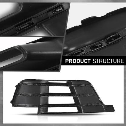 G-PLUS Pair Front Bumper Lower Grille Fog Light Grill Covers, Compatible with Audi Q7 S-Line 2016-2019, LH Driver & RH Passenger Side 2PCS, 4M0807681D, 4M0807682D