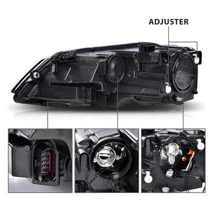 G-PLUS Headlights Headlamps w/Bulbs Left + Right Compatible with Volkswagen Jetta 2011-2018 5C7941005, 5C7941006,Clear Lens Chrome Housing Amber Reflector