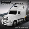 G-PLUS 15 LED Amber Sleeper Cab Side Marker Signal Light 2PCS Chrome Bezel Clearance Light Fit Freightliner Century Columbia Model Truck Trailer