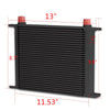 G-PLUS 30 Row 10AN-AN10 Universal Aluminum Engine Transmission Oil Cooler Kit Oil Filter Relocation Kit Black