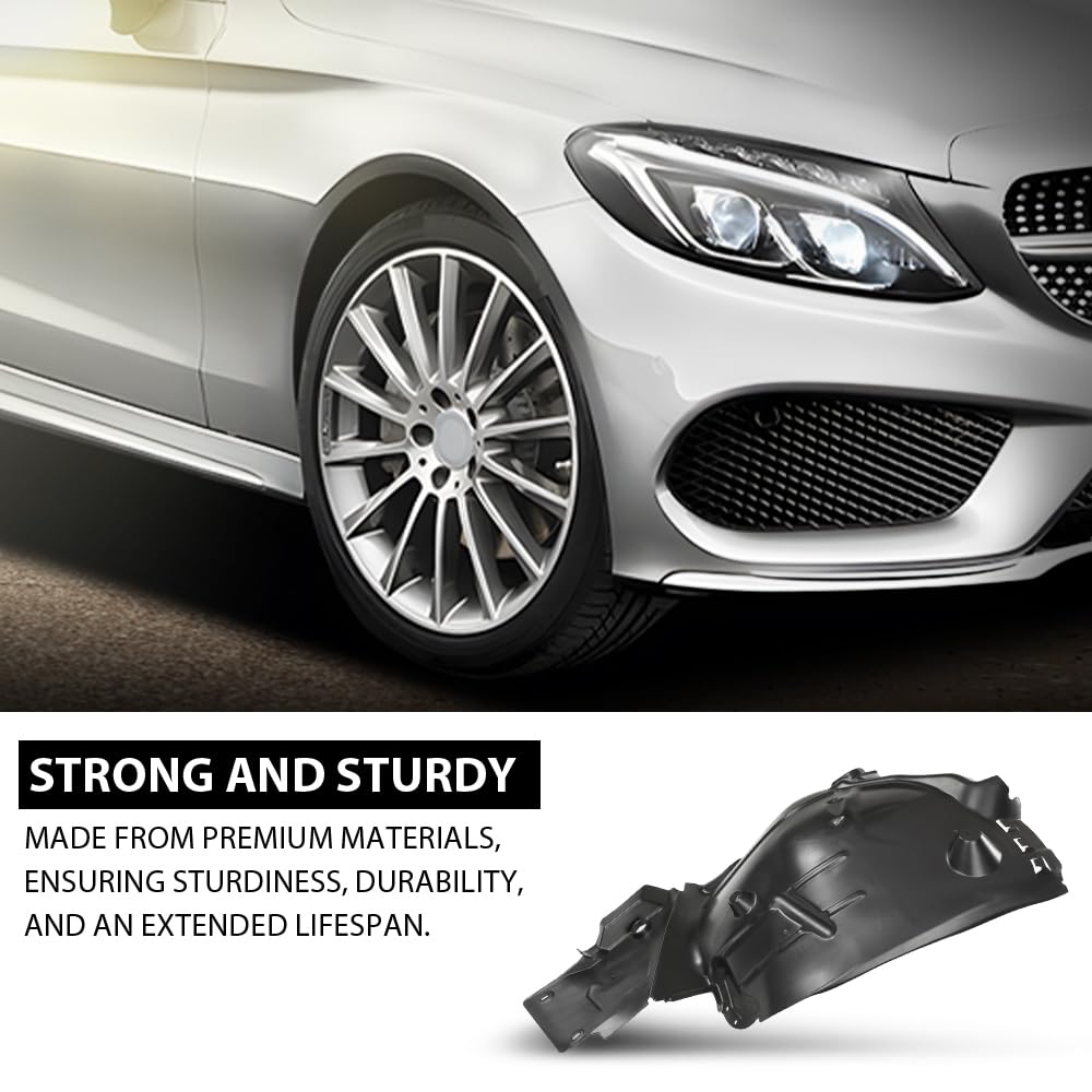 G-PLUS Rear Right Fender Liner Inner Assembly, Compatible with 2015-2017 Benz C300/ 2017 C43 AMG/ 2016-2017 Benz C63, Passenger Side, 205691280064, MB1249192