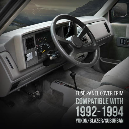 G-PLUS Dash Fuse Panel Cover Compatible with Chevy & GMC Truck 1988-1994/Fit Chevy Blazer GMC Yukon 1992-1994/Fit GMC Yukon Suburban 1992-1994 Gray