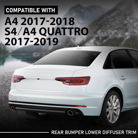 G-PLUS Rear Bumper Trim Molding, Compatible with Audi A4 2017-2018,Fit S4 A4 Quattro 2017-2019, 8W58078339B9, AU1144102 Black