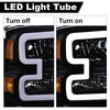 G-PLUS LED DRL Headlights, Compatible with 2005 2006 2007 Ford F250 F350 F450 F550 Super Duty Bumper Headlamps, Clear Lens Black Housing Amber Reflector