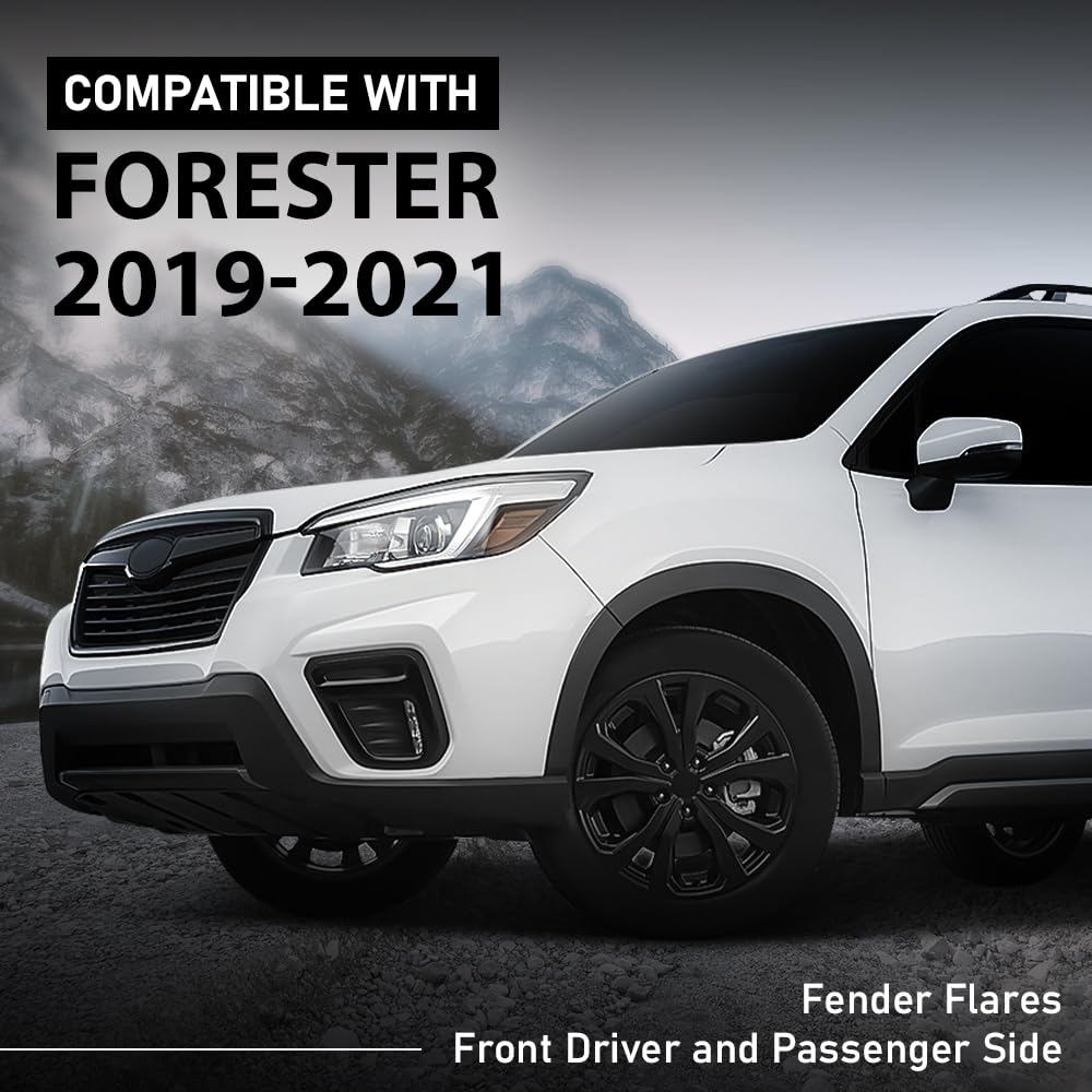 G-PLUS Front Fender Flares 2PCS Compatible with Subaru Forester 2019 2020 2021 Left & Right Wheel Arch Molding SU1291102, SU1290102