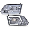 G-PLUS LED DRL Headlights Fit Dodge Ram 1500 2500 3500 2009-2012(New Body), Fit Factory Quad, Clear Lens Chrome Housing Amber Reflector Bumper Headlamps, faros Assembly