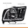 G-PLUS Headlights Compatible with Ford Mustang 2005-2009 Factory Halogen Headlamps Pair Clear Lens Chrome Housing Amber Reflector,faros delanteros