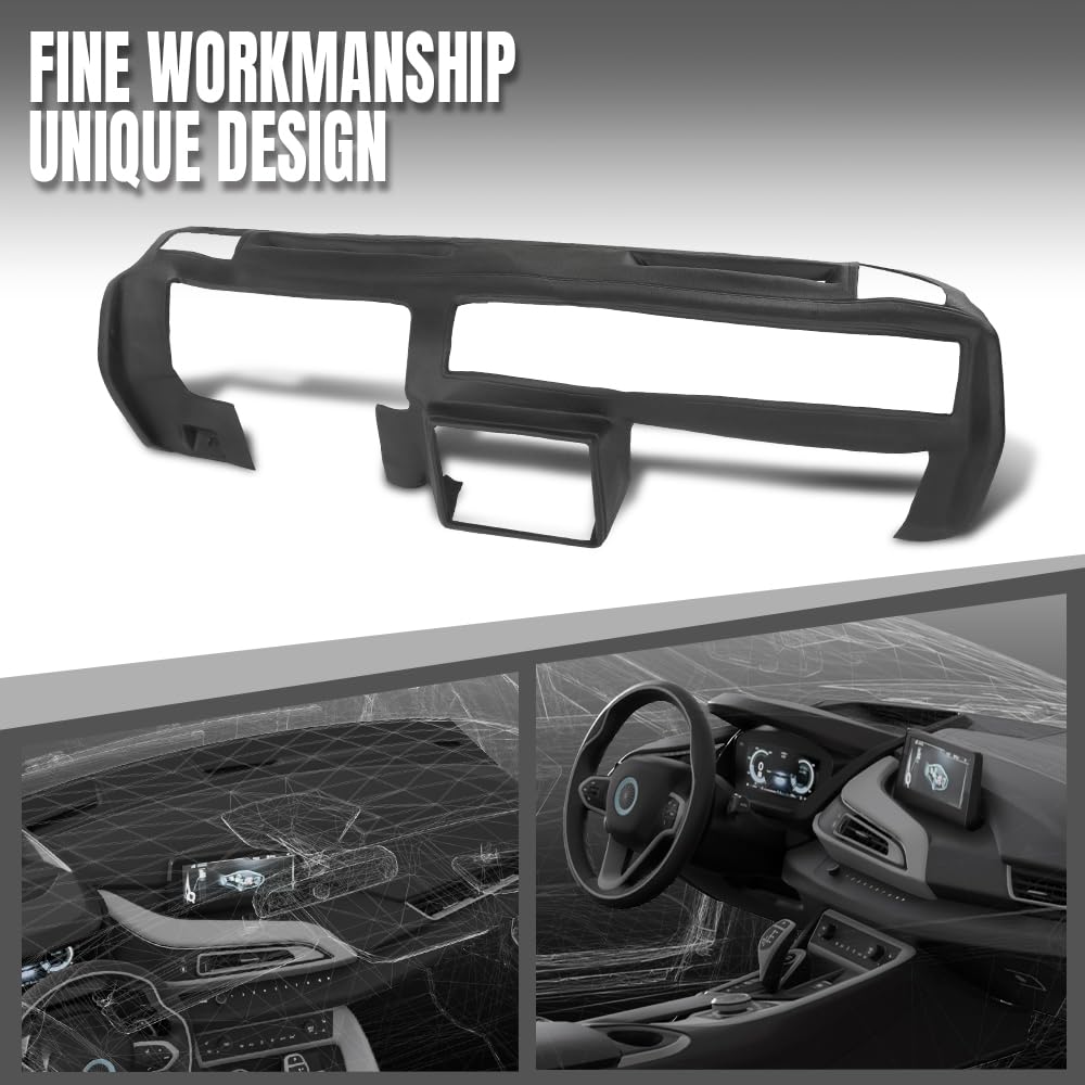 G-PLUS TPE Dash Cover Dashboard Panel Compatible with Chevy Monte Carlo 1981-1988 / El Camino 1981-1987 Fit Chevy Malibu 1981-1983 Black
