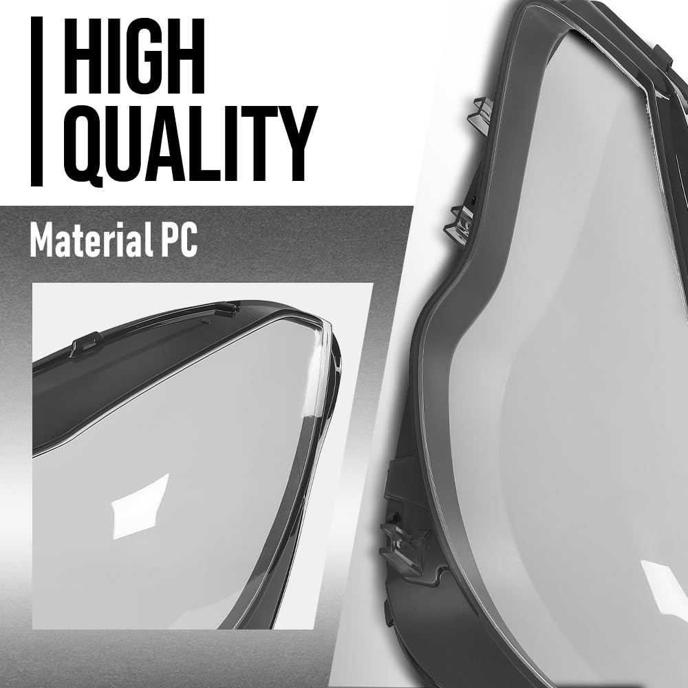 G-PLUS Headlight Lens Cover Compatible with Benz E-Class W207 C207 2014 2015 2016 Left & Right Front Headlamp Lens Cover Clear
