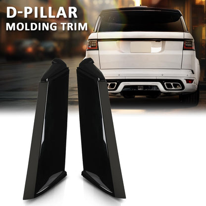 G-PLUS Rear Outside D Pillar Finish Molding Trim Compatible with Range Rover L405 2013-2021 2pcs Glossy Black