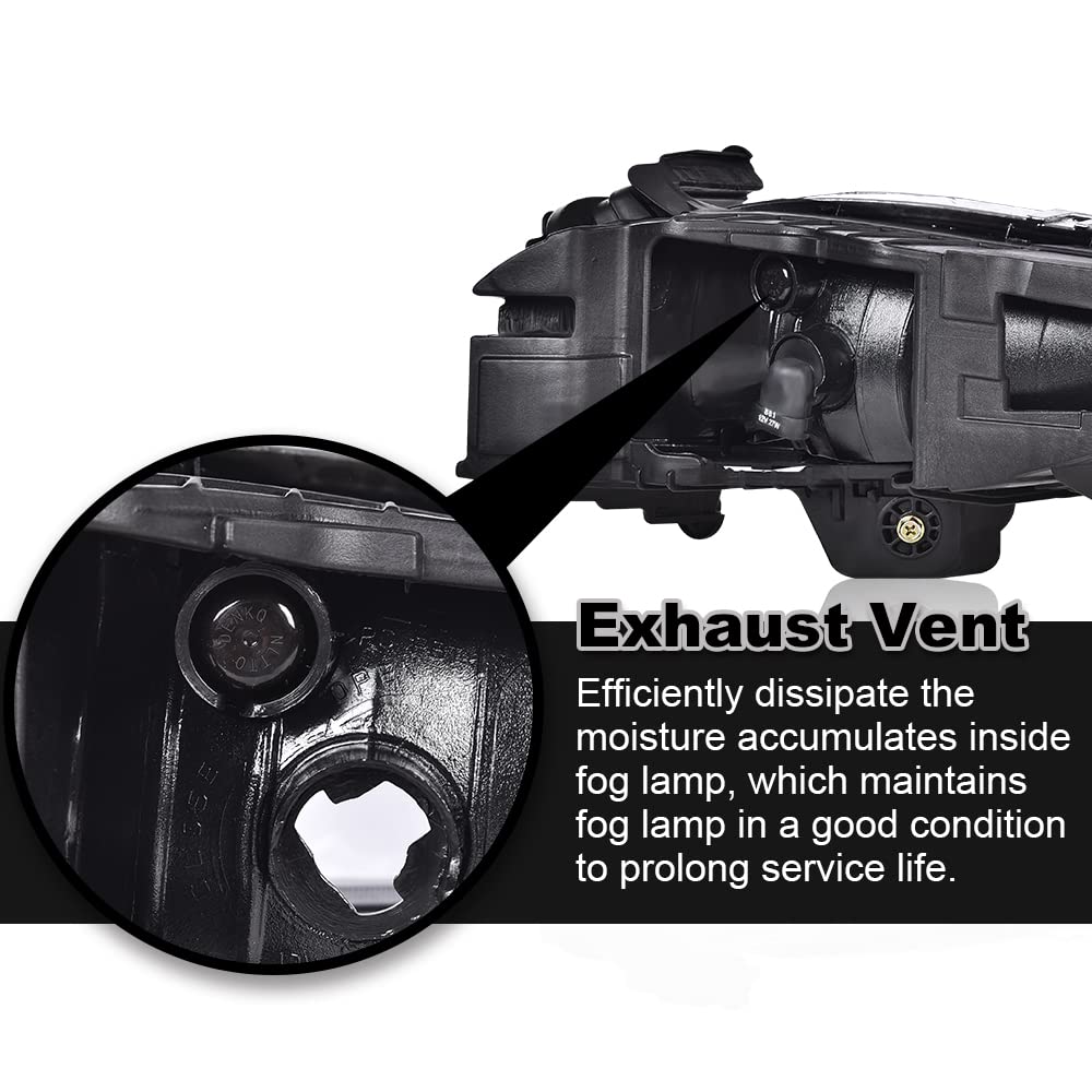 G-PLUS Front Bumper Fog Light Assembly Compatible with Sonata 2011 2012 2013 Driving Fog Lamps 92201-3Q000 92202-3Q000 HY2593134 HY2592134