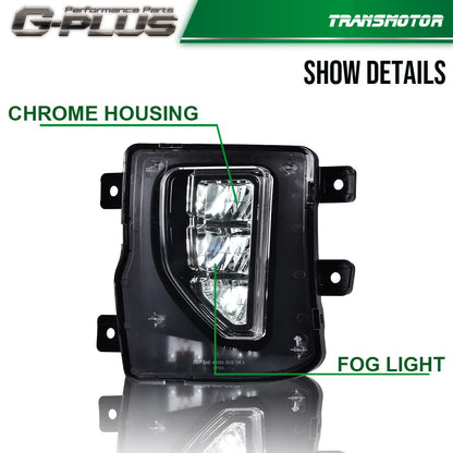 G-PLUS LED Fog Light Compatible With 2016-2018 Chevy Silverado 1500,Bumper Lamps Driving Fog Lamps w/Switch (Clear lens)
