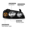 G-PLUS Front Corner Headlights Assembly Compatible with Elantra 2004-2006 Clear Lens Black Housing Amber Reflector Driver & Passenger ‎921012D550 Bumper Headlamps,faros delanteros