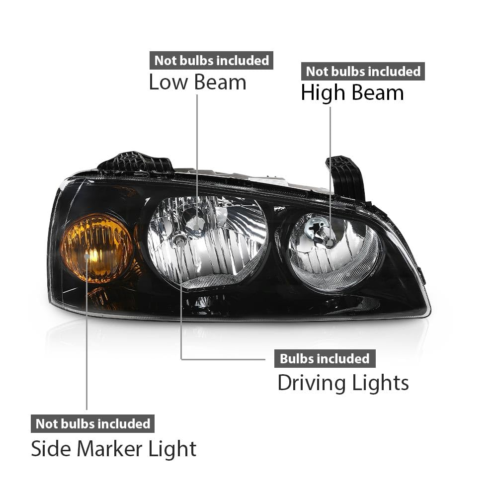 G-PLUS Front Corner Headlights Assembly Compatible with Elantra 2004-2006 Clear Lens Black Housing Amber Reflector Driver & Passenger ‎921012D550 Bumper Headlamps,faros delanteros
