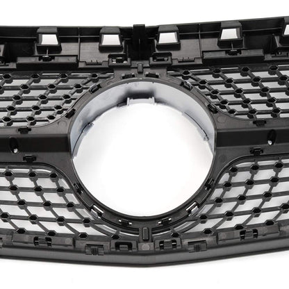 Diamond Star Front Bumper Mesh Grille Compatible with W117 CLA Class CLA180 CLA200 CLA250 CLA45 AMG 2014-2016 Silver Hood Upper Grille Assembly