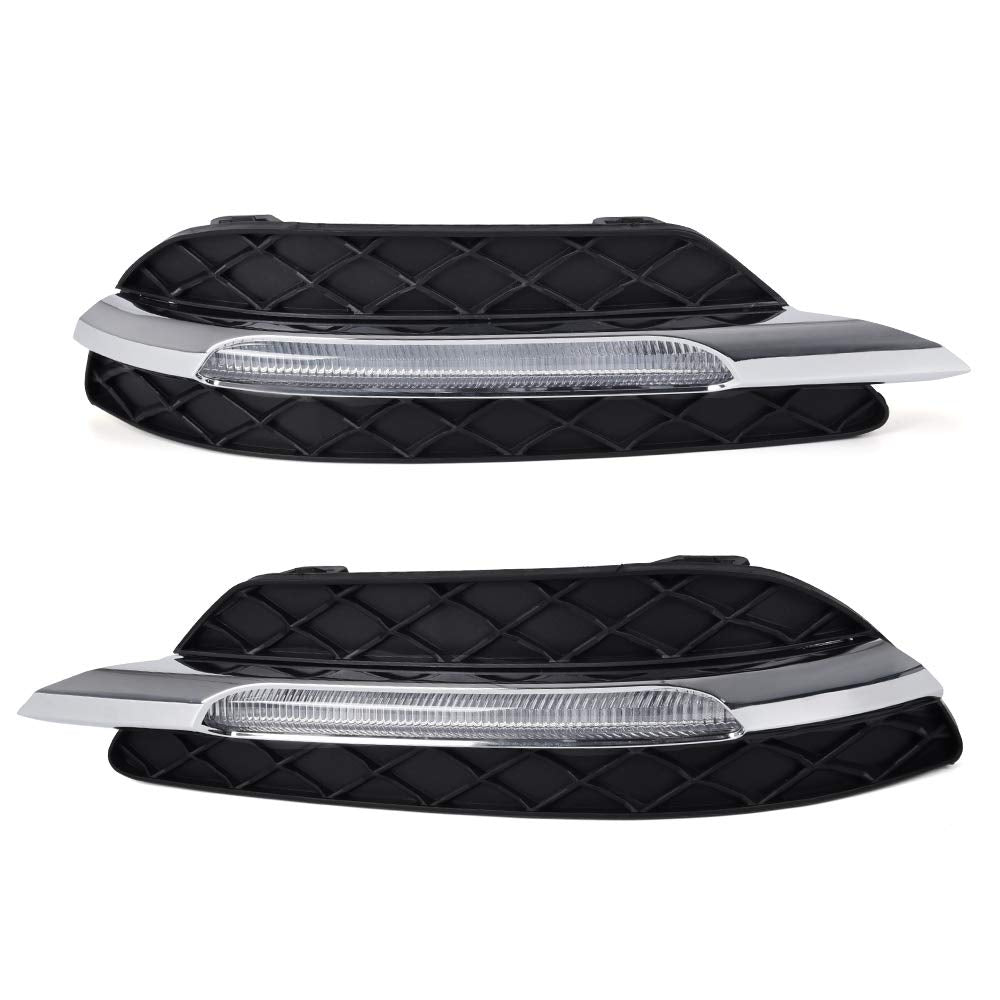 G-PLUS LED DRL Fog Lights Compatible With 2011-2013 Toyota W204 C-Class Daytime Running Light Fog Lamp Driver & Passenger Pair