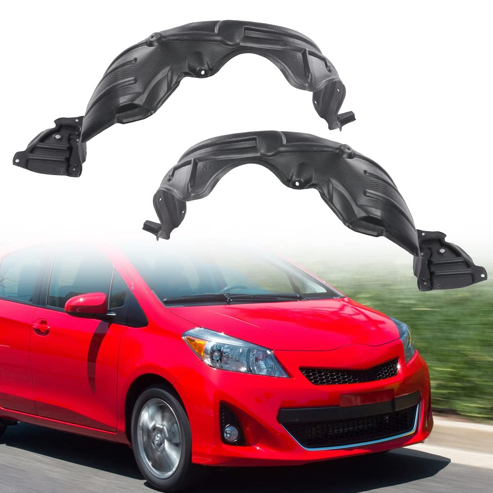 G-PLUS Front Inner Fender Liner Splash Shield Compatible with Toyota Yaris 2007-2012 Driver & Passenger Side 53875-52180 53876-52180 TO1250120 TO1251120